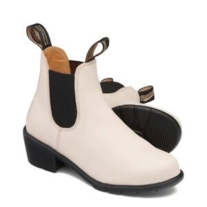 Blundstone White and Black Leather Boots